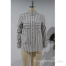 Camicia Stampata Con Maniche Lunghe E Collo In Piedi